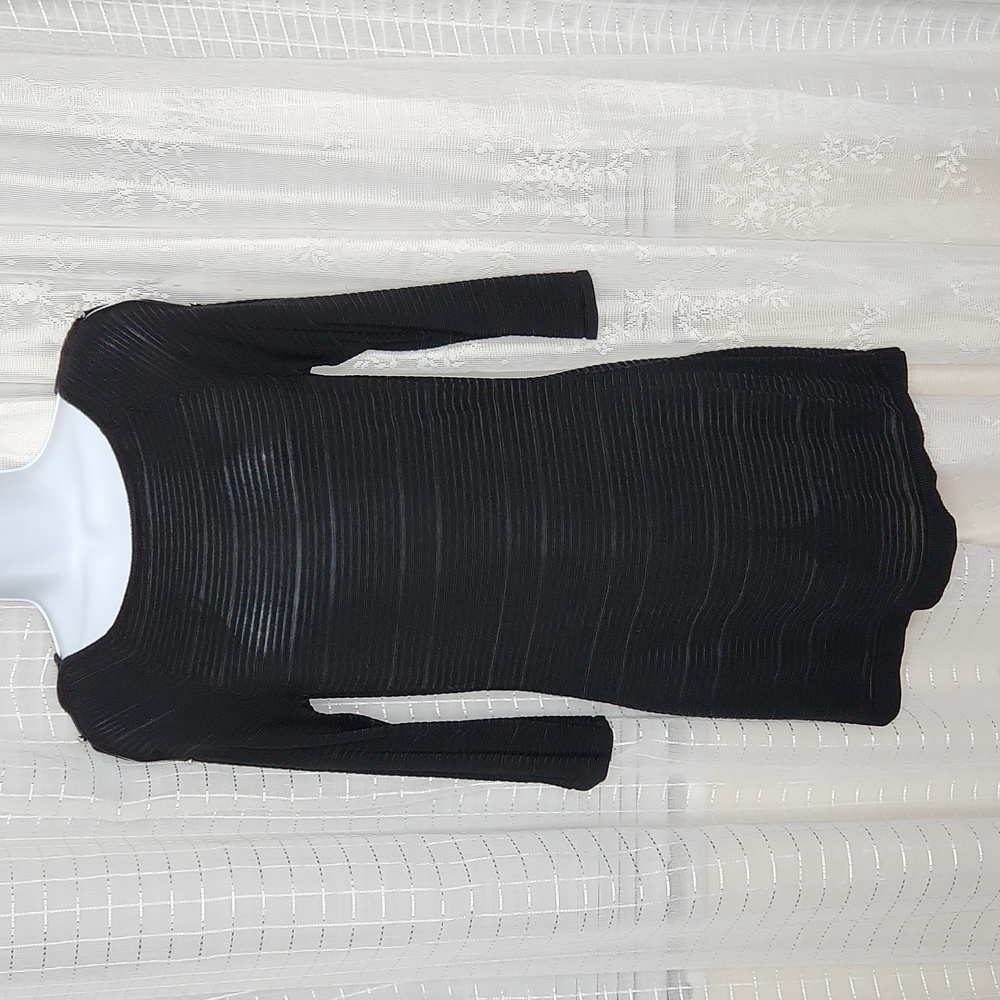 White House/Black Market WHBM Long Sleeve Bodycon LBD Little Black Dress SzS